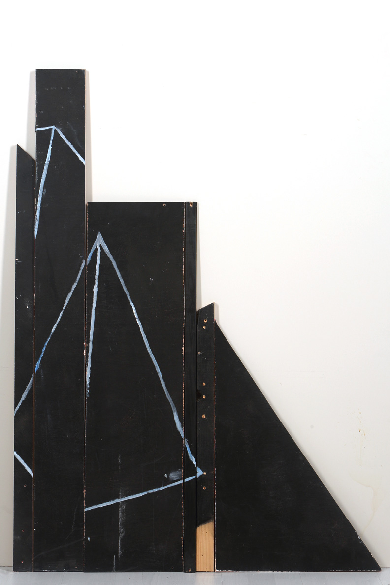 6 piece pyramid, acrylic on wood, 122 x 69 x 1.7, 2014
