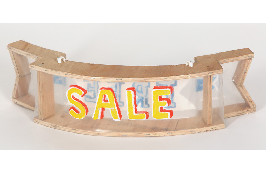 Small (sale-free) banner, mixed media, 56 x 14 x 13, 2013